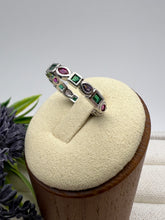 Load image into Gallery viewer, Geometric cz clear/ colorful band ring
