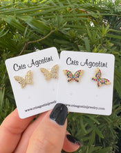 Load image into Gallery viewer, Delicate single butterfly studded earrings
