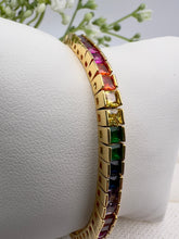 Load image into Gallery viewer, Rainbow tennis jewelry clasp bracelet
