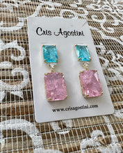 Load image into Gallery viewer, Square fusion two-colored earrings
