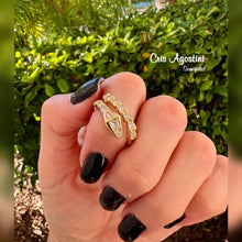 Load image into Gallery viewer, Golden serpent zirconia ring
