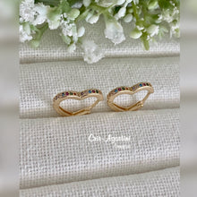 Load image into Gallery viewer, Studded Heart hoop earrings
