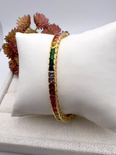 Load image into Gallery viewer, Rainbow tennis jewelry clasp bracelet
