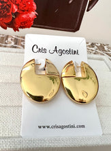 Load image into Gallery viewer, Solid metal oval earrings
