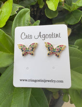 Load image into Gallery viewer, Delicate single butterfly studded earrings
