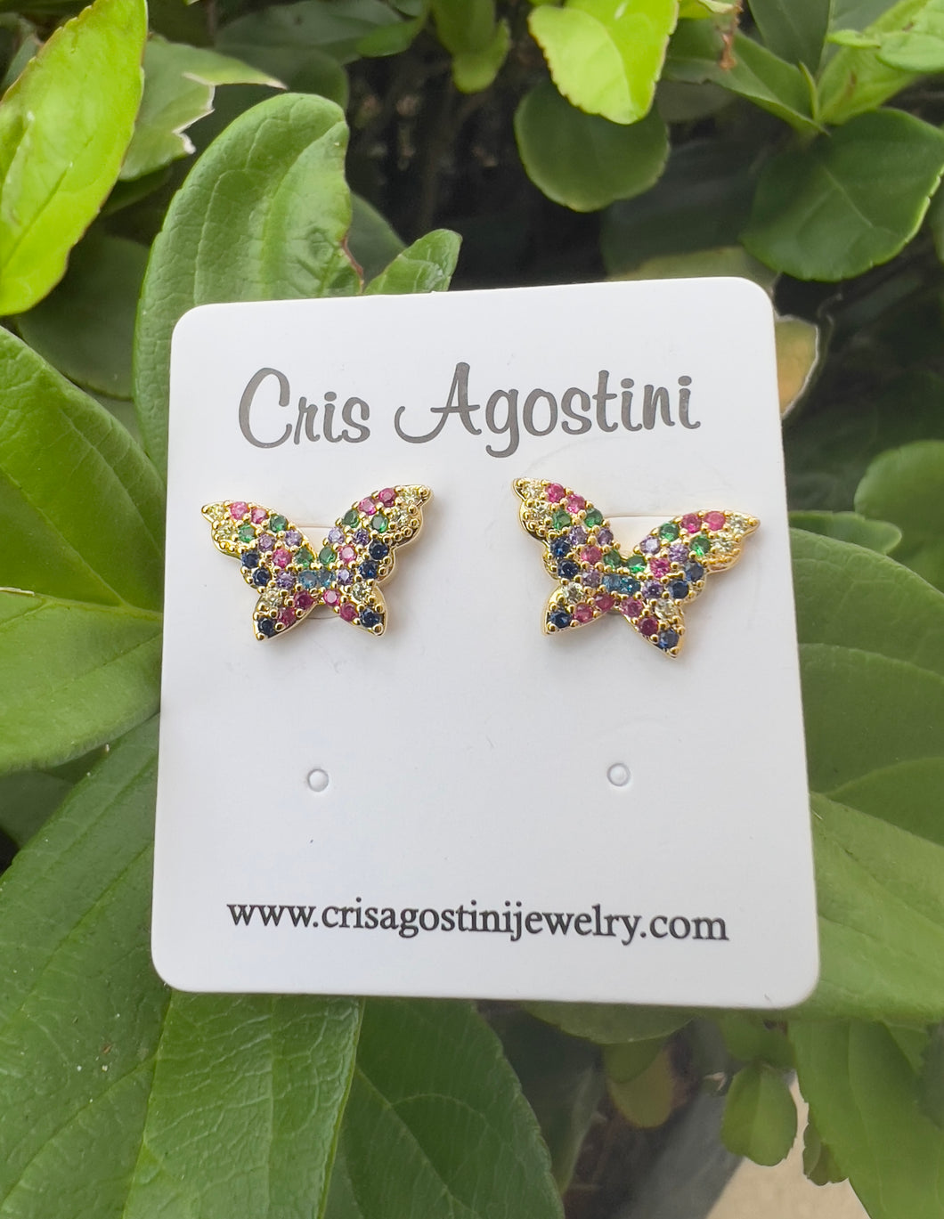 Delicate single butterfly studded earrings