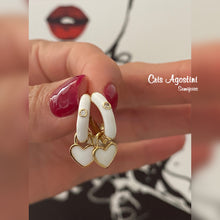 Load image into Gallery viewer, Enameled summer hoop color hoop earrings

