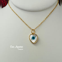 Load image into Gallery viewer, Heart shaped greek  eye necklace
