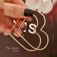 Load image into Gallery viewer, Large heart shape tube hoop earrings
