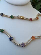 Load image into Gallery viewer, Colorful flowers tennis choker necklace
