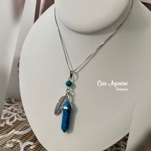 Load image into Gallery viewer, natural stone feather capsule necklace
