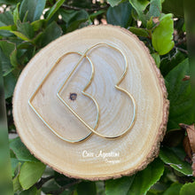 Load image into Gallery viewer, Large heart shape tube hoop earrings
