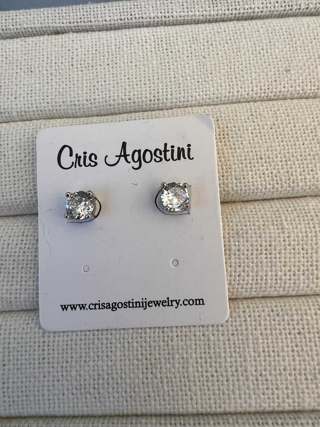 Light point zirconia diamond earrings