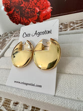 Load image into Gallery viewer, Solid metal oval earrings
