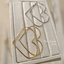 Load image into Gallery viewer, Large heart shape tube hoop earrings
