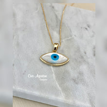 Load image into Gallery viewer, Mother of pearl Greek eye necklace
