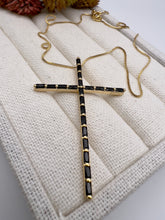 Load image into Gallery viewer, Cross pendant necklace cut baguette
