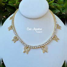 Load image into Gallery viewer, Cubic zirconia Tennis butterfly necklace
