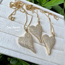 Load image into Gallery viewer, Studded Diagonal heart necklace
