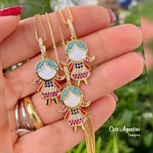 Load image into Gallery viewer, Enameled girl necklace
