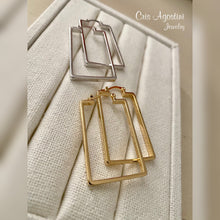 Load image into Gallery viewer, Rectangle hoop earrings
