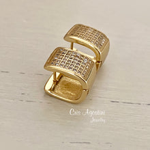 Load image into Gallery viewer, Studded Square hoops
