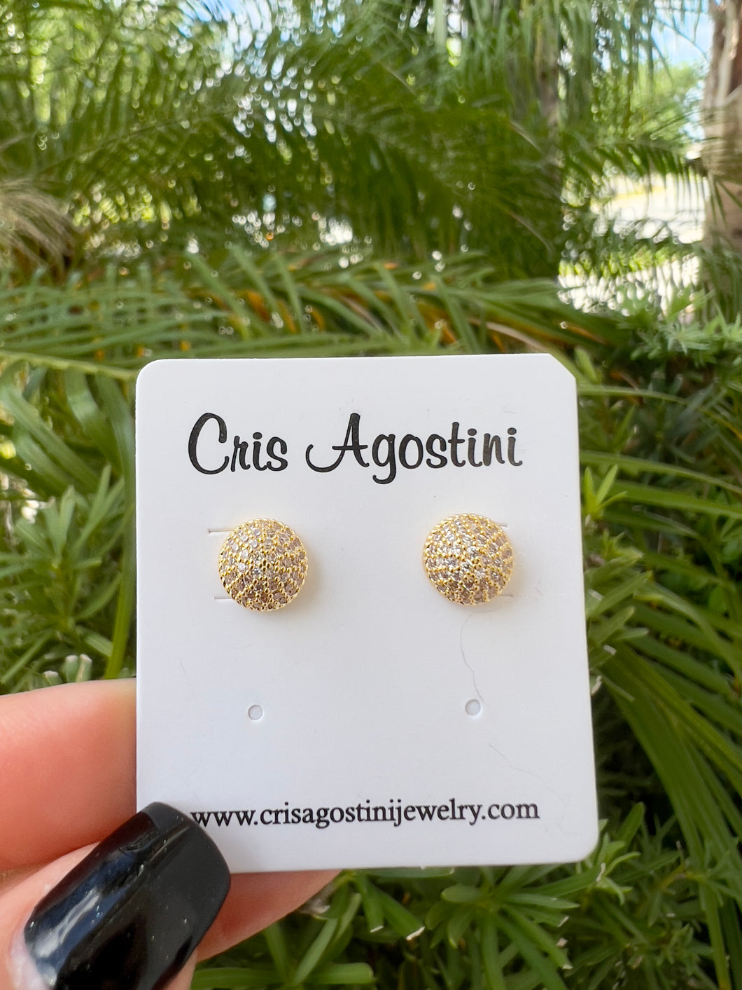 Mini studded half ball earrings