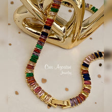 Load image into Gallery viewer, Colorful baguette zirconia necklace
