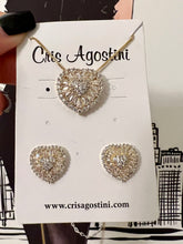 Load image into Gallery viewer, Clear baguette cz heart set
