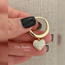 Load image into Gallery viewer, Studded heart pendant ring
