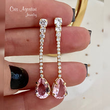 Load image into Gallery viewer, Crystal drop let earring
