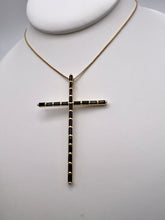 Load image into Gallery viewer, Cross pendant necklace cut baguette
