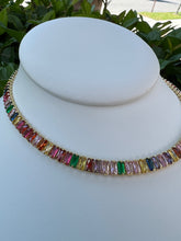 Load image into Gallery viewer, Colorful baguette zirconia necklace

