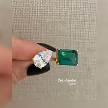 Load image into Gallery viewer, Drop and square crystal adjustable ring
