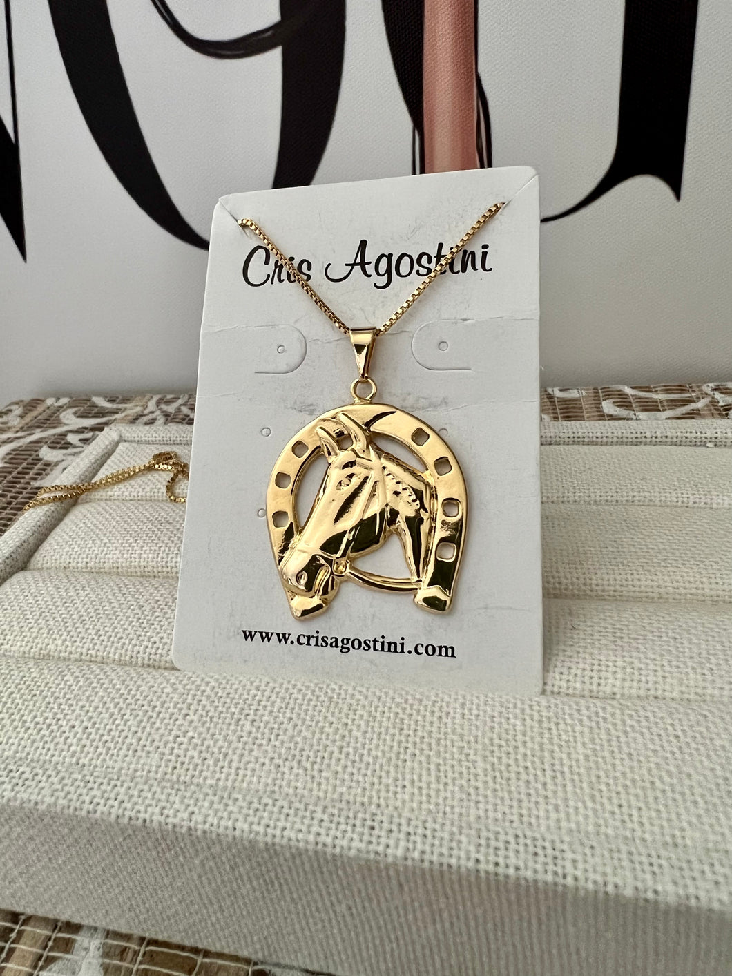 horseshoe long necklace