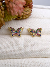 Load image into Gallery viewer, Delicate single butterfly studded earrings
