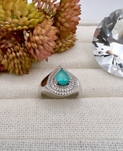 Load image into Gallery viewer, Drop shaped pave frame ring
