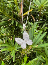 Load image into Gallery viewer, Diagonal pave zirconia butterfly necklace
