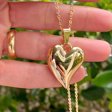 Load image into Gallery viewer, Large Heart Pendant With Long Chain Necklace
