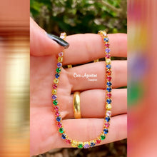 Load image into Gallery viewer, Rainbow Cubic Zirconia Tennis Choker Necklace
