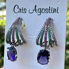 Load image into Gallery viewer, Studded Colorful Zirconia Earrings
