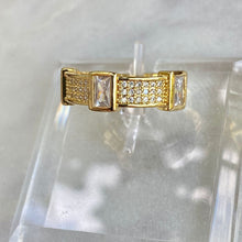 Load image into Gallery viewer, Studded Square Crystal Zirconia Ring
